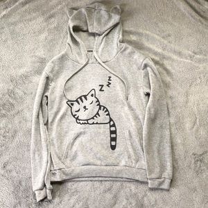 Cute Grey Cat Hoodie